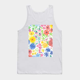 Floral watercolor pattern white Tank Top